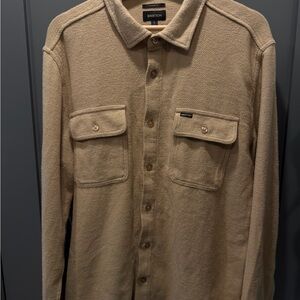 Brixton Men's Casual Tan Button Down Shirt